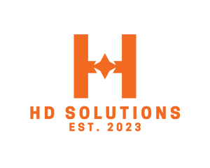 Orange Star H logo design