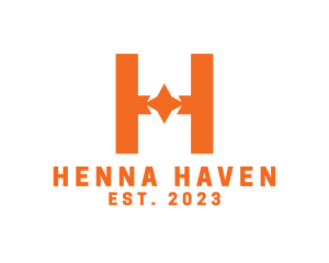 Orange Star H logo design