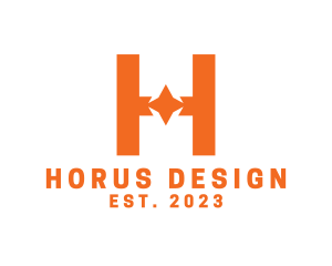 Orange Star H logo design