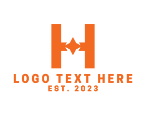 Hotel - Orange Star H logo design