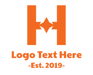 Motel - Orange Star H logo design