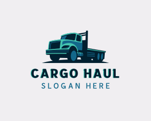 Flatbed Truck Delivery Cargo logo design