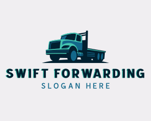 Flatbed Truck Delivery Cargo logo design