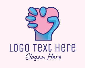 Caregiving - Heart Hand Hold logo design