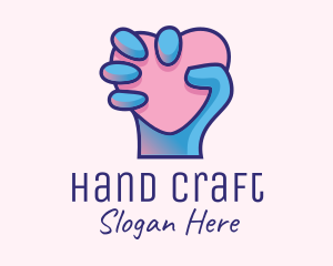 Hand - Heart Hand Hold logo design