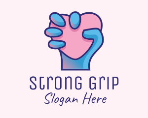 Grip - Heart Hand Hold logo design