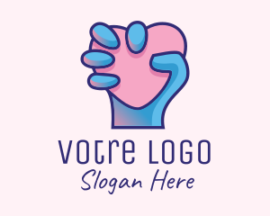 Caregiver - Heart Hand Hold logo design