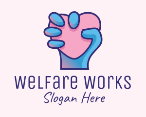 Welfare - Heart Hand Hold logo design