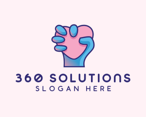 Heart Hand Hold logo design