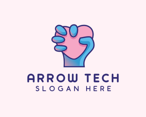 Heart Hand Hold logo design