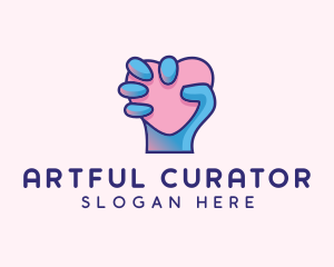 Heart Hand Hold logo design