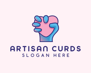 Heart Hand Hold logo design