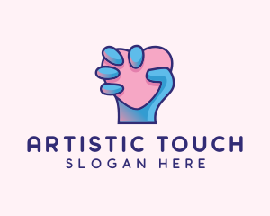 Heart Hand Hold logo design