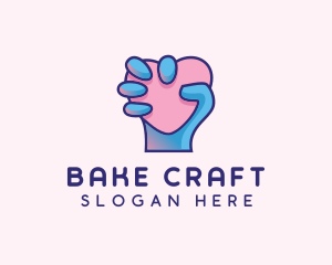 Heart Hand Hold logo design