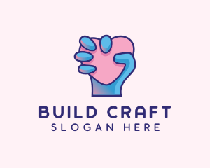 Heart Hand Hold logo design