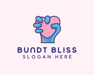 Heart Hand Hold logo design