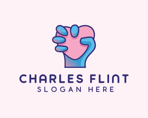 Heart Hand Hold logo design