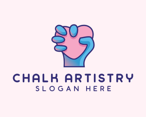 Heart Hand Hold logo design