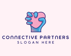 Relationship - Heart Hand Hold logo design