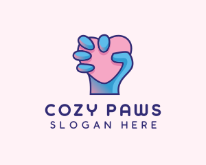 Heart Hand Hold logo design