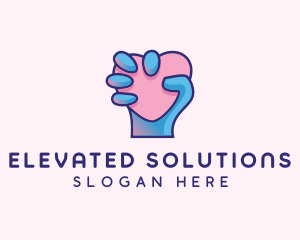 Heart Hand Hold logo design