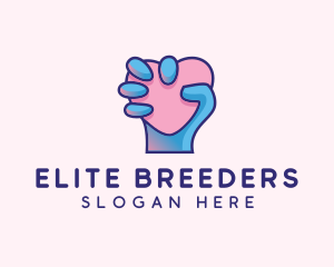 Heart Hand Hold logo design