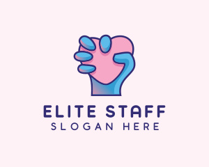 Heart Hand Hold logo design