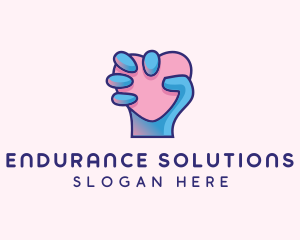 Heart Hand Hold logo design