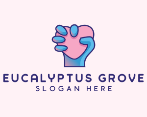 Heart Hand Hold logo design