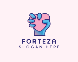 Heart Hand Hold logo design