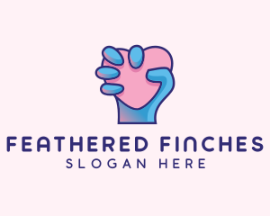 Heart Hand Hold logo design