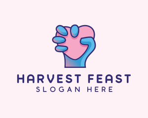 Heart Hand Hold logo design