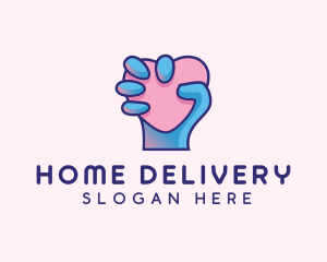 Heart Hand Hold logo design