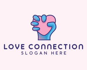 Courtship - Heart Hand Hold logo design