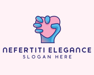 Heart Hand Hold logo design