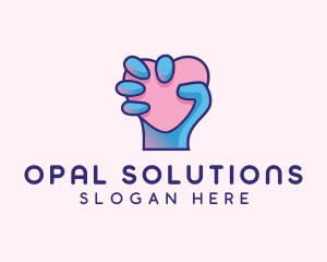 Heart Hand Hold logo design