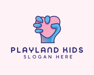 Heart Hand Hold logo design