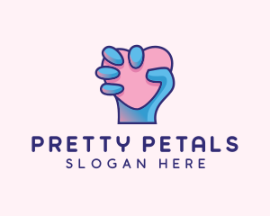 Heart Hand Hold logo design