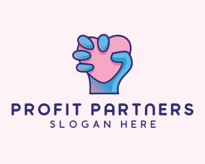 Heart Hand Hold logo design