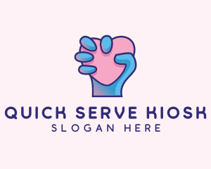 Heart Hand Hold logo design