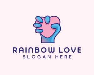 Heart Hand Hold logo design