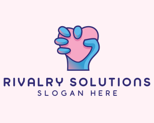 Heart Hand Hold logo design