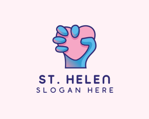 Heart Hand Hold logo design