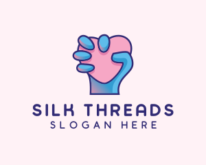 Heart Hand Hold logo design