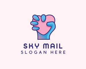 Heart Hand Hold logo design