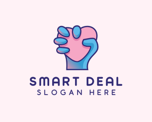 Heart Hand Hold logo design