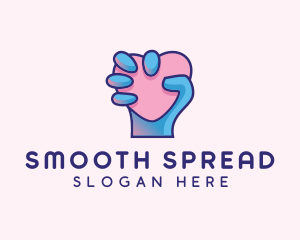 Heart Hand Hold logo design