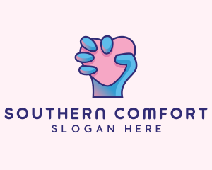 Heart Hand Hold logo design