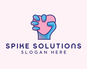 Heart Hand Hold logo design