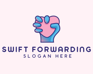 Heart Hand Hold logo design